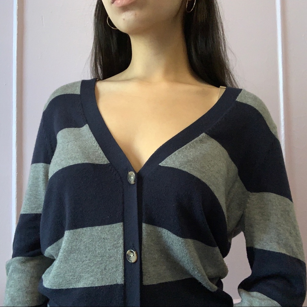 Tommy Hilfiger Women's Striped Button-Up Cardigan - Picture 7 of 7